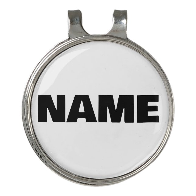 Customizable minimalistic initials name golf hat clip (Front)