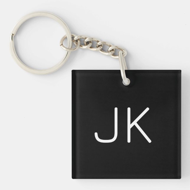 Customizable minimalistic initials name keychain (Front)