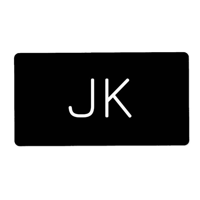 Customizable minimalistic initials name label (Front)