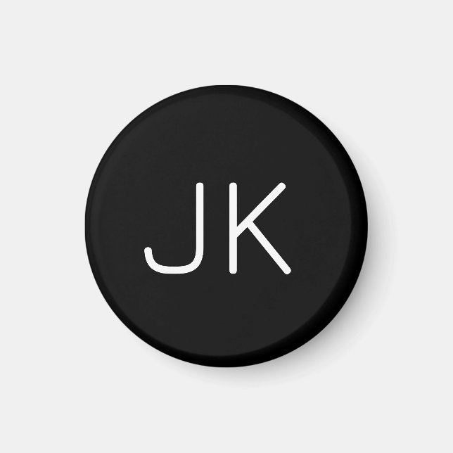 Customizable minimalistic initials name magnet (Front)