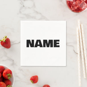 Customizable minimalistic initials name napkins