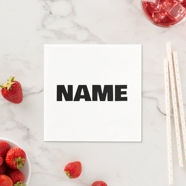 Customizable minimalistic initials name napkins (Insitu)