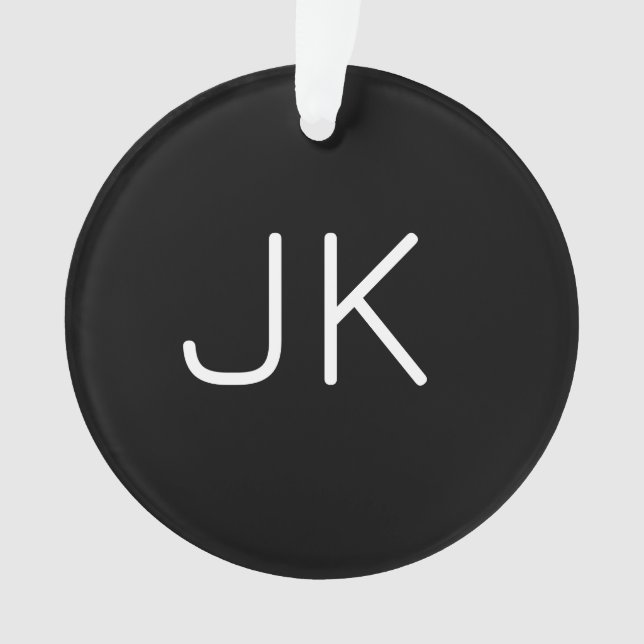 Customizable minimalistic initials name ornament (Front)