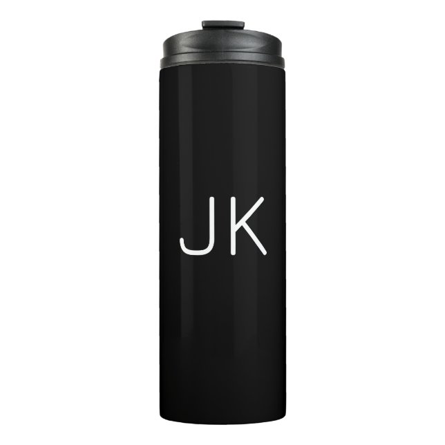 Customizable minimalistic initials name thermal tumbler (Front)