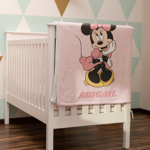 Customizable Minnie Mouse | Posing in Pink Fleece Blanket