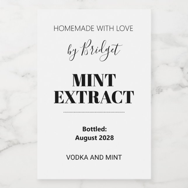 Customizable Mint Extract Label (Single Label)