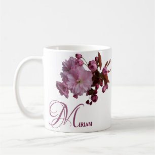Customizable Miriam name pink rose flowers boho Coffee Mug
