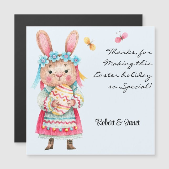 Customizable, Miss Easter Bunny Magnetic Thank You (Front/Back)