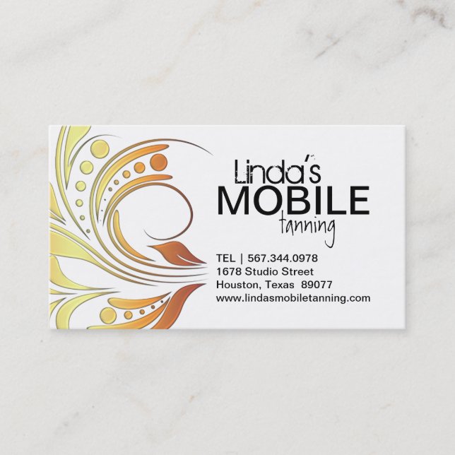 Customizable Mobile Tanning Business Cards (Front)