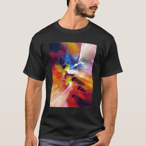 Customizable Modern Abstract Art Painting Black T_Shirt