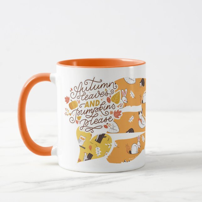 Customizable - Modern Autumn Fall Thanksgiving Gif Mug (Left)
