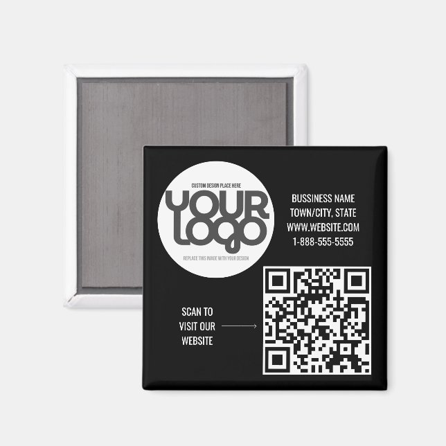 Customizable Modern Black Magnet (Front/Back)