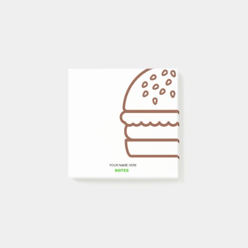 Customizable Modern Burger Post_it Notes