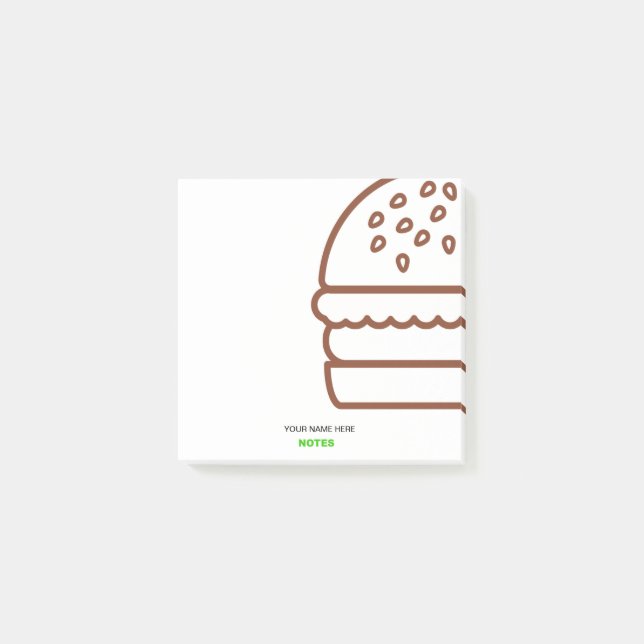 Customizable Modern Burger Post-it® Notes (Front)