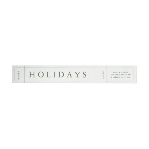 Customizable Modern Christmas Envelope Label _ Gre