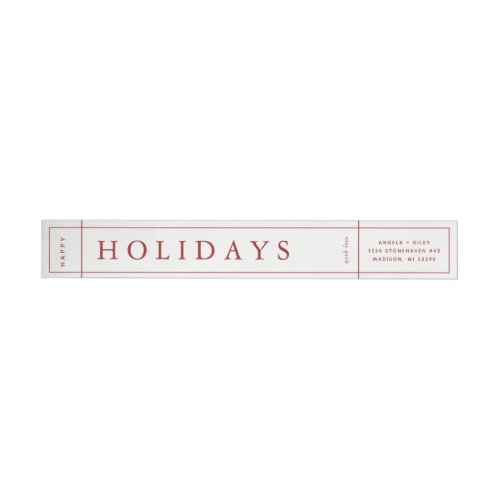 Customizable Modern Christmas Envelope Label _ Red