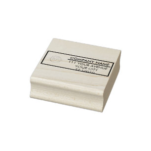 Customizable Modern Corporate Logo Return Address Rubber Stamp