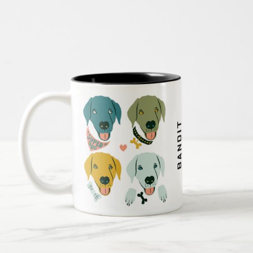 Customizable Modern Dapper Labrador Dog Two_Tone Coffee Mug