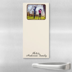 Customizable Modern Family Photo Name Magnetic Notepad