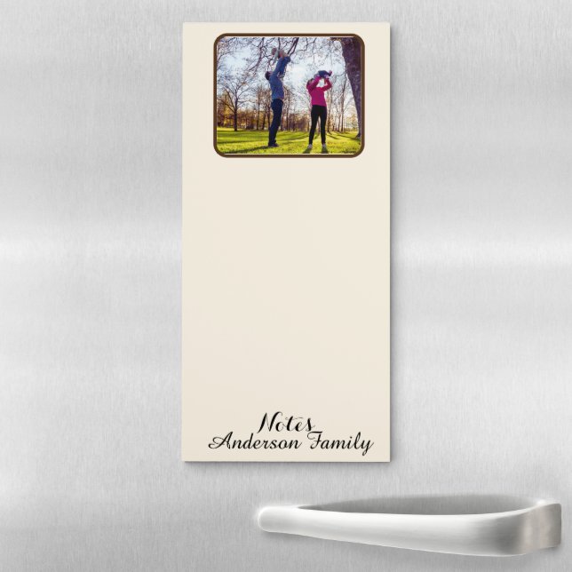 Customizable Modern Family Photo Name  Magnetic Notepad (In Situ)