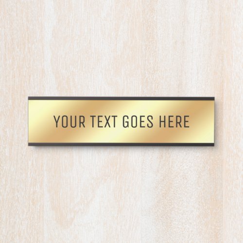 Customizable Modern Glamour Black Gold Elegant Door Sign