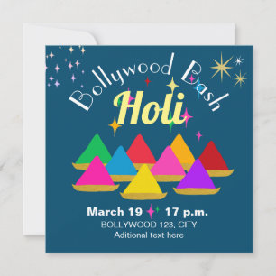 Customizable Modern Holi Festival Colors Invitation