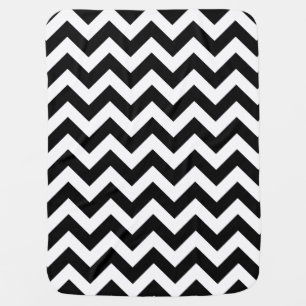 Customizable Modern Large Black Chevron Design Receiving Blanket