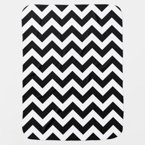 Customizable Modern Large Black Chevron Design Receiving Blanket