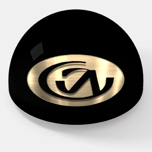 Customizable Modern Logo Glass Paperweight