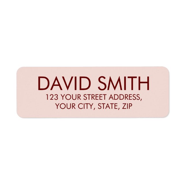 Customizable modern minimalist return address  label (Front)
