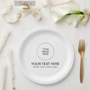 Customizable Modern Minimalist Round Template Paper Plates