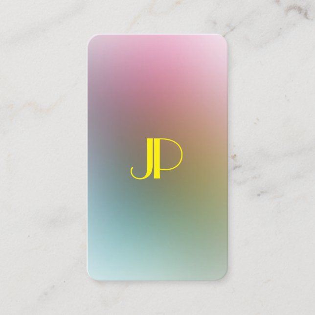 Customizable Modern Monogram Colorful Template Business Card (Front)