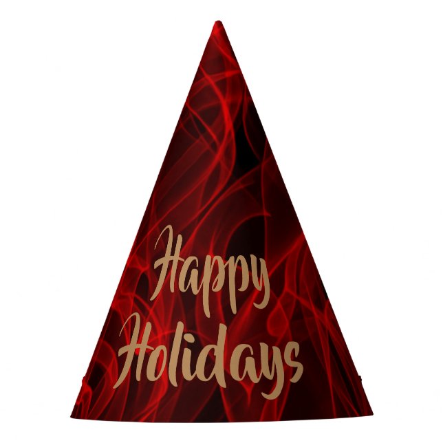 Customizable Modern Neon Red Digital Pattern Party Hat (Front)
