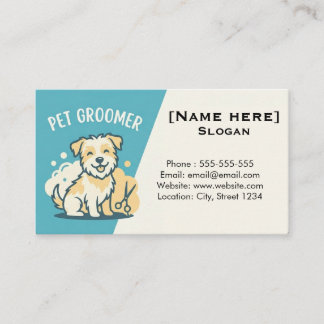 Customizable Modern Pet Groomer Business Card