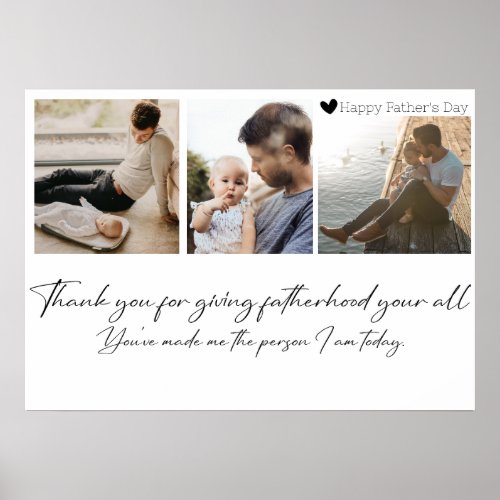 Customizable Modern Photo Collage Fathers Day Gif Poster