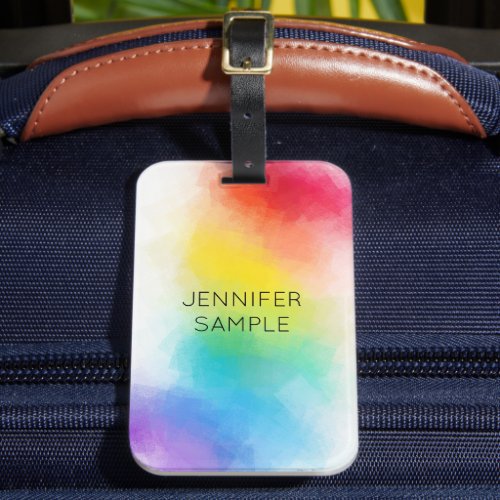 Customizable Modern Rainbow Colors Template Luggage Tag