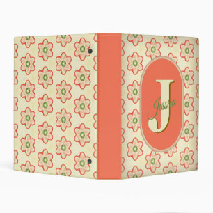 Customizable Modern Retro Monogram Mini Binder