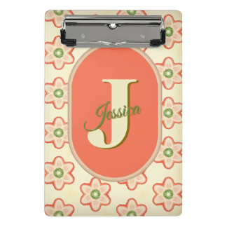 Customizable Modern Retro Monogram Mini Clipboard
