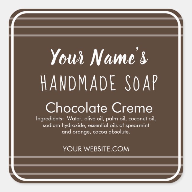 Customizable Modern Soap Label Minimal Stripes