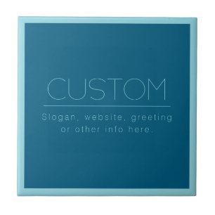 Customizable Modern Text   Ocean & Robin Egg Blue Ceramic Tile
