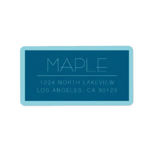 Customizable Modern Text Ocean & Robin Egg Blue Label