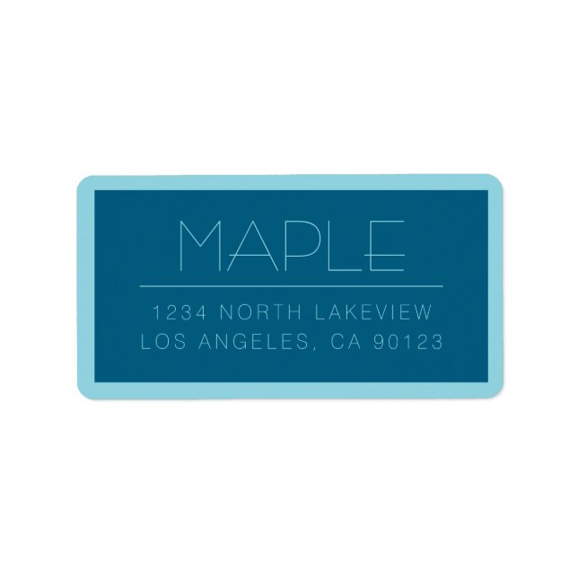 Customizable Modern Text | Ocean & Robin Egg Blue Label (Front)