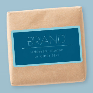 Customizable Modern Text Ocean & Robin Egg Blue Label