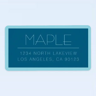 Customizable Modern Text   Ocean & Robin Egg Blue Label