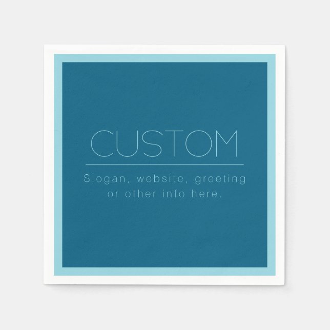 Customizable Modern Text | Ocean & Robin Egg Blue Napkins (Front)