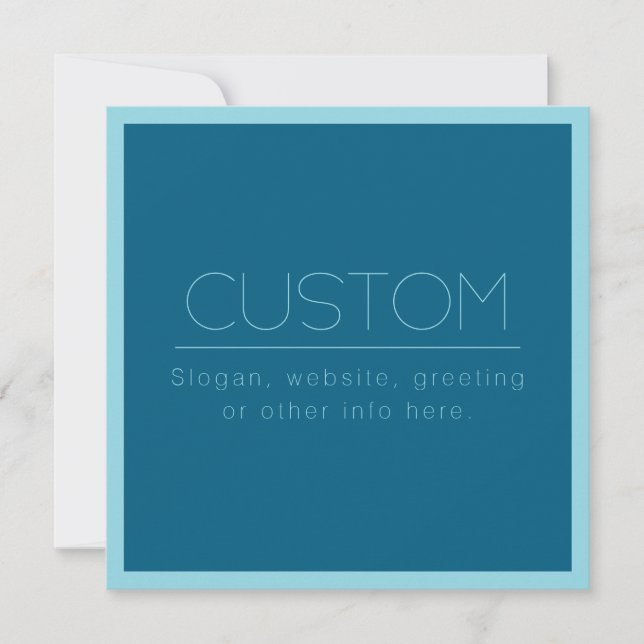 Customizable Modern Text | Ocean & Robin Egg Blue Note Card (Front)