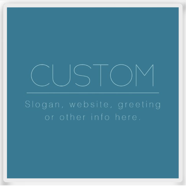 Customizable Modern Text | Ocean & Robin Egg Blue Sticker (Front)