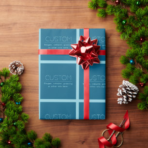Customizable Modern Text   Ocean & Robin Egg Blue Wrapping Paper
