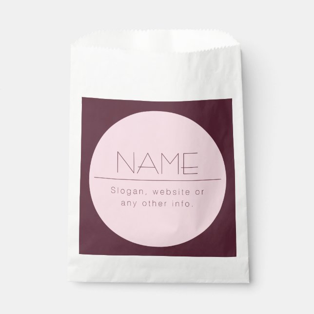 Customizable Modern Text w/Border Favor Bag (Front)