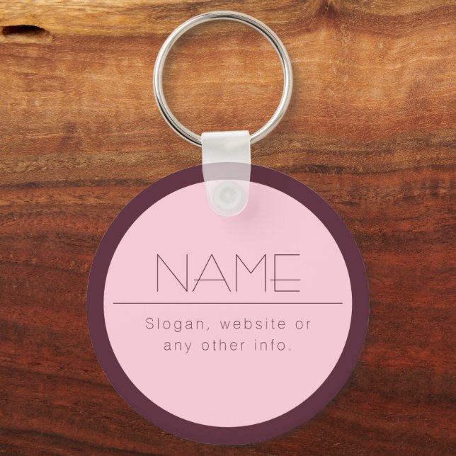 Customizable Modern Text w/Border Keychain (Front)